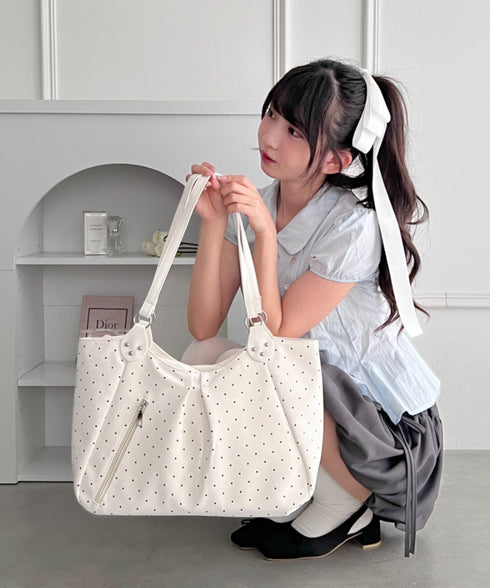 ドットショルダートートバッグ | LO1265086 | ホワイト