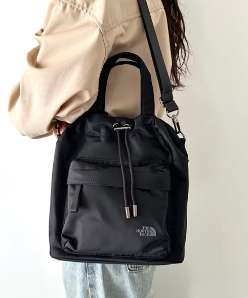 【】THE NORTH FACE(ザ・ノースフェイス)/2WAY ショルダーバッグ ロゴプリント トラベルバケットバッグ/TRAVEL BUCKET BAG | IM1262070 | ブラック