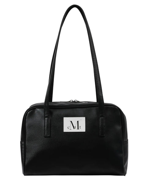 MUCENT(ムセント)/軽量 A4収納可 ロゴパッチ ショルダー トートバッグ/TIVE LEATHER SHOULDER BAG UNISEX | AT1262071 | ブラック