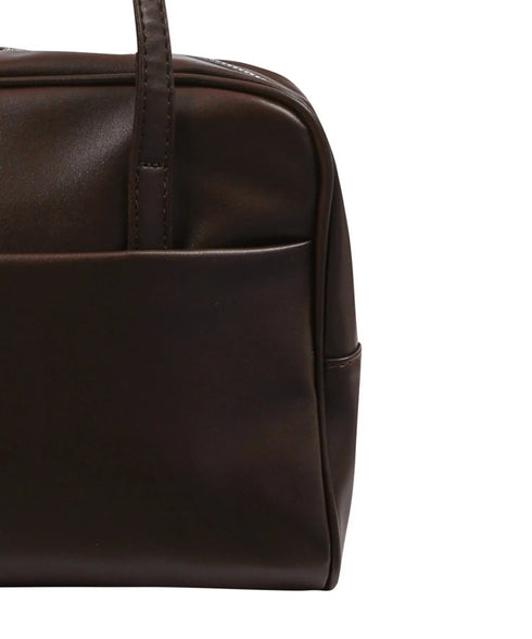 MUCENT(ムセント)/軽量 A4収納可 ロゴパッチ ショルダー トートバッグ/TIVE LEATHER SHOULDER BAG UNISEX | AT1262071 | ブラウン