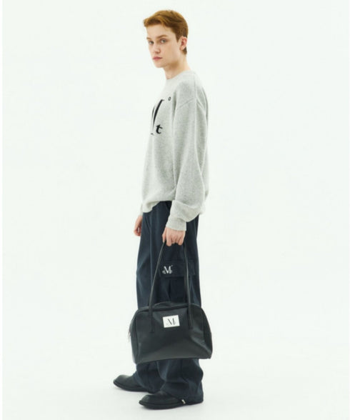 MUCENT(ムセント)/軽量 A4収納可 ロゴパッチ ショルダー トートバッグ/TIVE LEATHER SHOULDER BAG UNISEX | AT1262071 | ブラック