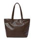 MUCENT(ムセント)/軽量 A4サイズ収納可 ロゴパッチ サイド ジッパー ショルダー トート バッグ/RIENNE SIDE ZIPPER LEATHER SHOULDER BAG | AT1262072 | ブラウン