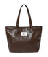 MUCENT(ムセント)/軽量 A4サイズ収納可 ロゴパッチ サイド ジッパー ショルダー トート バッグ/RIENNE SIDE ZIPPER LEATHER SHOULDER BAG | AT1262072 | ブラウン
