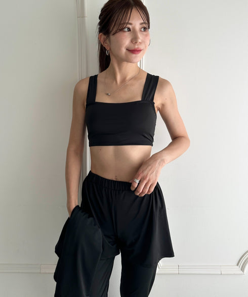 水着5点セットタンキニ上下レギンス長袖トップスショートパンツ 大人水着 UVカット セパレートトレーニングウェア 水陸両用 | MD2262053 | ブラック