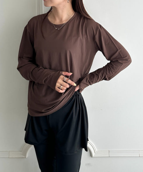 水着5点セットタンキニ上下レギンス長袖トップスショートパンツ 大人水着 UVカット セパレートトレーニングウェア 水陸両用 | MD2262053 | ブラウン