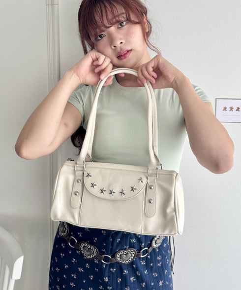 スタースタッズボストンバッグ | SL1265145 | アイボリー