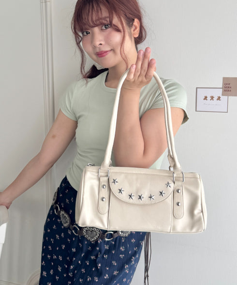 スタースタッズボストンバッグ | SL1265145 | アイボリー