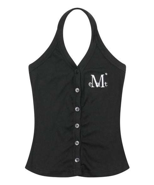 MUCENT(ムセント)/ホルターネック スリーブレス クロップ タンクトップ/MERA HALTER NECK CROP SLEEVELESS | AT2262078 | ブラック