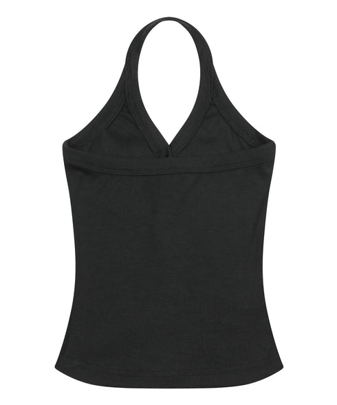MUCENT(ムセント)/ホルターネック スリーブレス クロップ タンクトップ/MERA HALTER NECK CROP SLEEVELESS | AT2262078 | ブラック