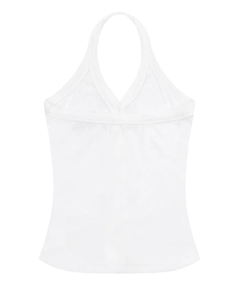 MUCENT(ムセント)/ホルターネック スリーブレス クロップ タンクトップ/MERA HALTER NECK CROP SLEEVELESS | AT2262078 | ホワイト