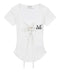 MUCENT(ムセント)/サロン アイレット レースアップ スリムフィット クロップド Tシャツ 半袖 /SARON EYELET LACE-UP SLIM FIT HALF T | AT2262079 | ホワイト