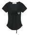 MUCENT(ムセント)/サロン アイレット レースアップ スリムフィット クロップド Tシャツ 半袖 /SARON EYELET LACE-UP SLIM FIT HALF T | AT2262079 | ブラック