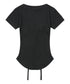MUCENT(ムセント)/サロン アイレット レースアップ スリムフィット クロップド Tシャツ 半袖 /SARON EYELET LACE-UP SLIM FIT HALF T | AT2262079 | ブラック