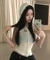 MUCENT(ムセント)/アセン レース スリムフィット フード スリーブレス タンクトップ/ASEN LACE SLIM HOOD SLEEVELESS | AT2262081 | ホワイト