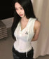 MUCENT(ムセント)/アセン レース スリムフィット フード スリーブレス タンクトップ/ASEN LACE SLIM HOOD SLEEVELESS | AT2262081 | ホワイト