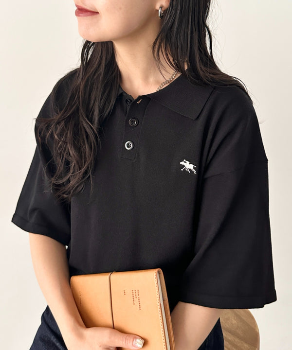 POLOCHAMPS(ポロチャンプス)/ワンポイント刺繍 ポロシャツ 半端袖 オーバーFIT/POLOSHIRT | IM2262084 | ブラック