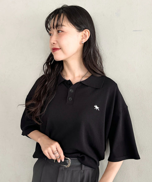 POLOCHAMPS(ポロチャンプス)/ワンポイント刺繍 ポロシャツ 半端袖 オーバーFIT/POLOSHIRT | IM2262084 | チャコールグレー