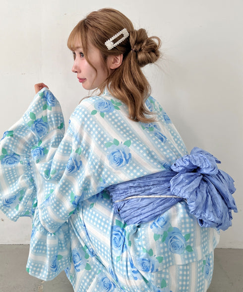 【かんたん着付け】フリル浴衣3点セット【セパレート浴衣】 | LO2262048 | サックスブルー