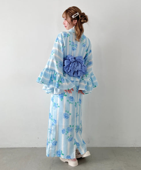 【かんたん着付け】フリル浴衣3点セット【セパレート浴衣】 | LO2262048 | サックスブルー