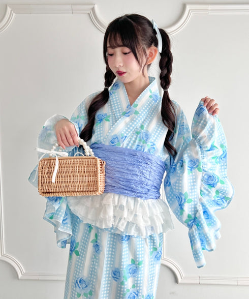 【かんたん着付け】フリル浴衣3点セット【セパレート浴衣】 | LO2262048 | サックスブルー