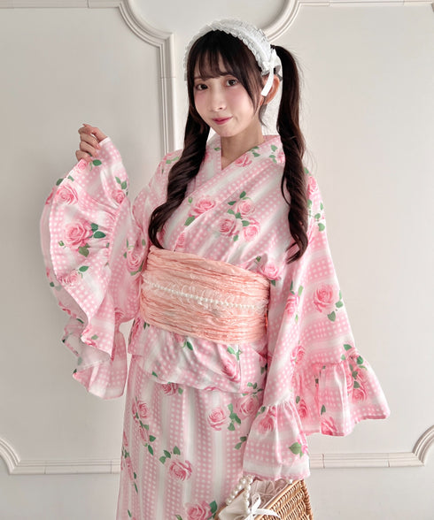 【かんたん着付け】フリル浴衣3点セット【セパレート浴衣】 | LO2262048 | ピンク