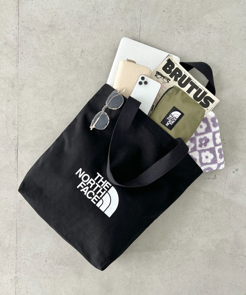 THE NORTH FACE(ザ・ノースフェイス)/A4対応 大容量 ロゴプリント コットン キャンバストートバッグ/TNF LOGO COTTON BAG M | IM1262087 | ターコイズブルー