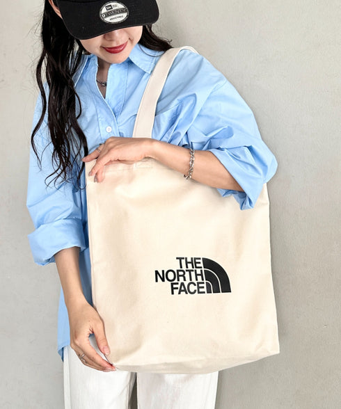 THE NORTH FACE(ザ・ノースフェイス)/A4対応 大容量 ロゴプリント コットン キャンバストートバッグ/TNF LOGO COTTON BAG M | IM1262087 | クリーム