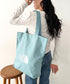 THE NORTH FACE(ザ・ノースフェイス)/A4対応 大容量 ロゴプリント コットン キャンバストートバッグ/TNF LOGO COTTON BAG M | IM1262087 | ターコイズブルー