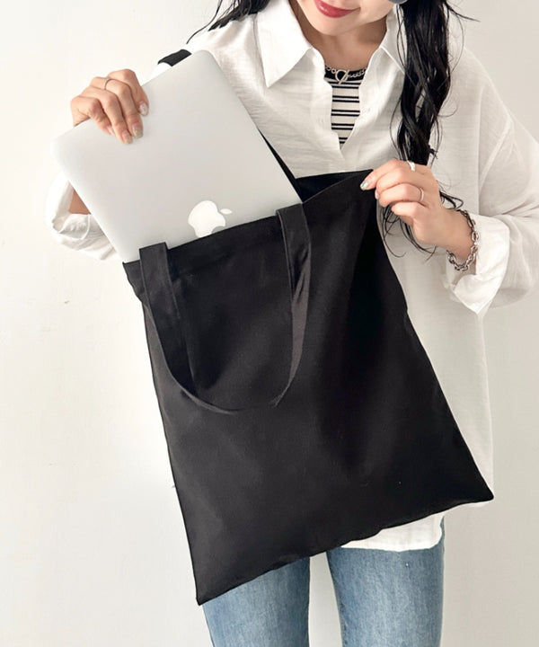 【NEWTRAL(ニュートラル)】/無地トート PC収納可 コットン100% エコバッグ/101 Basic Tote Bag Lサイズ | IM1262092 | ブラック