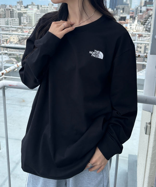 THE NORTH FACE(ザ・ノースフェイス)/ワンポイント ロゴプリント クルーネック 長袖 無地 ロンT /M'S EVERLITTE L/S TEE | IM2263012 | ブラック