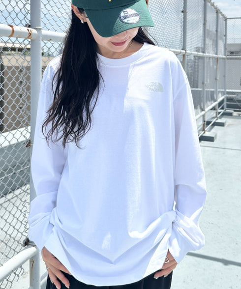THE NORTH FACE(ザ・ノースフェイス)/ワンポイント ロゴプリント クルーネック 長袖 無地 ロンT /M'S EVERLITTE L/S TEE | IM2263012 | ホワイト