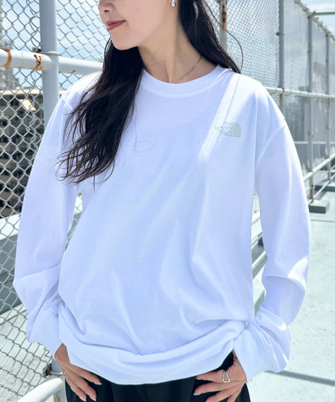 THE NORTH FACE(ザ・ノースフェイス)/ワンポイント ロゴプリント クルーネック 長袖 無地 ロンT /M'S EVERLITTE L/S TEE | IM2263012 | ホワイト