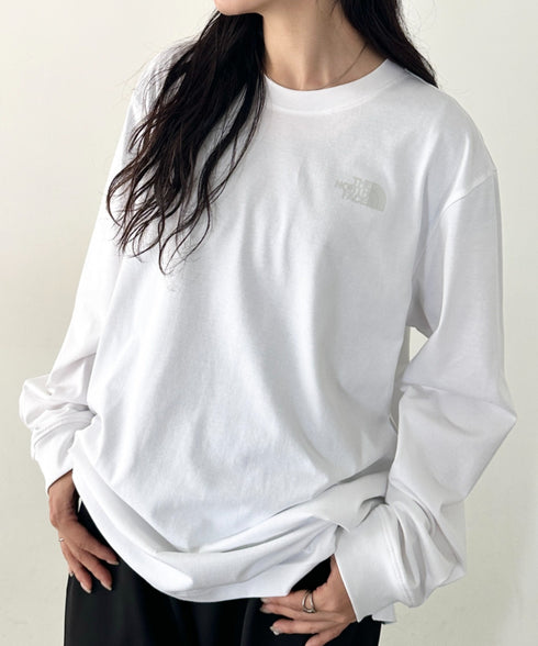 THE NORTH FACE(ザ・ノースフェイス)/ワンポイント ロゴプリント クルーネック 長袖 無地 ロンT /M'S EVERLITTE L/S TEE | IM2263012 | ホワイト