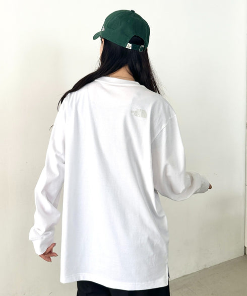 THE NORTH FACE(ザ・ノースフェイス)/ワンポイント ロゴプリント クルーネック 長袖 無地 ロンT /M'S EVERLITTE L/S TEE | IM2263012 | ホワイト