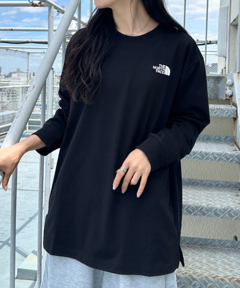 THE NORTH FACE(ザ・ノースフェイス)/ワンポイント ロゴプリント クルーネック 長袖 無地 ロンT /M'S EVERLITTE L/S TEE | IM2263012 | ブラック