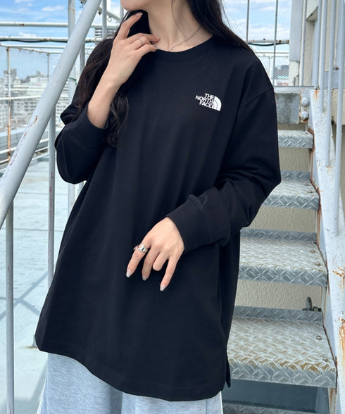 THE NORTH FACE(ザ・ノースフェイス)/ワンポイント ロゴプリント クルーネック 長袖 無地 ロンT /M'S EVERLITTE L/S TEE | IM2263012 | ブラック
