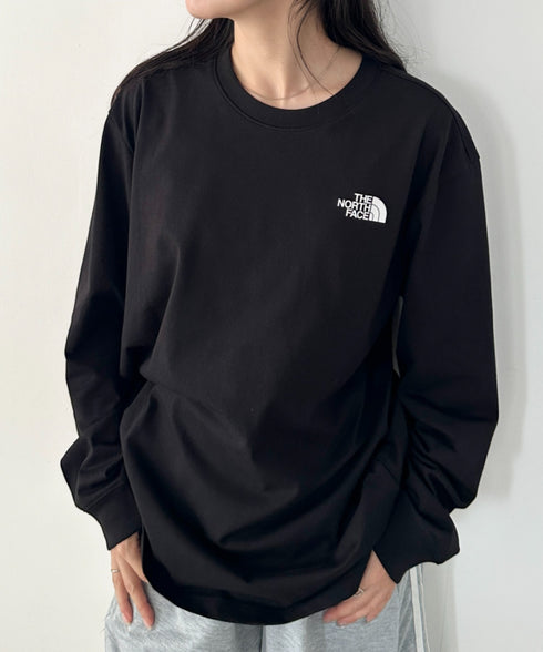 THE NORTH FACE(ザ・ノースフェイス)/ワンポイント ロゴプリント クルーネック 長袖 無地 ロンT /M'S EVERLITTE L/S TEE | IM2263012 | ブラック