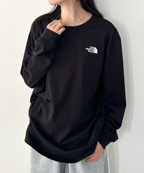 THE NORTH FACE(ザ・ノースフェイス)/ワンポイント ロゴプリント クルーネック 長袖 無地 ロンT /M'S EVERLITTE L/S TEE | IM2263012 | ブラック
