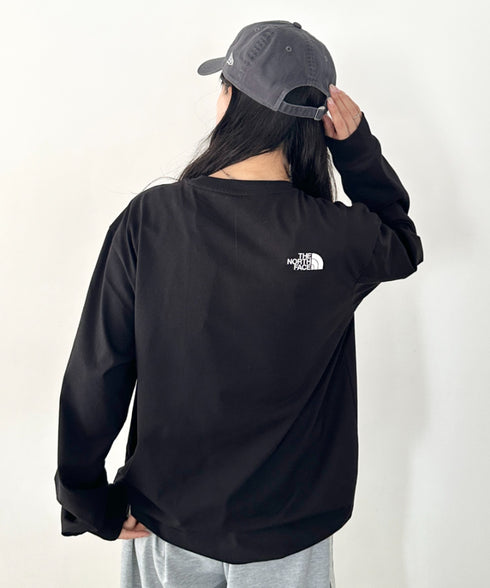 THE NORTH FACE(ザ・ノースフェイス)/ワンポイント ロゴプリント クルーネック 長袖 無地 ロンT /M'S EVERLITTE L/S TEE | IM2263012 | ブラック