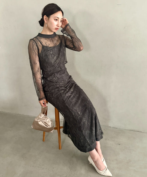 総レース3WAYマーメイドドレス パーティードレス 結婚式 お呼ばれ オケージョンドレス | MD2263010 | チャコールグレー