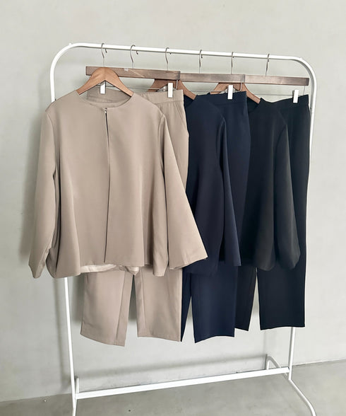 ノーカラージャケット＋パンツ2点SET フォーマルスーツセット | MD2266009 | ネイビー