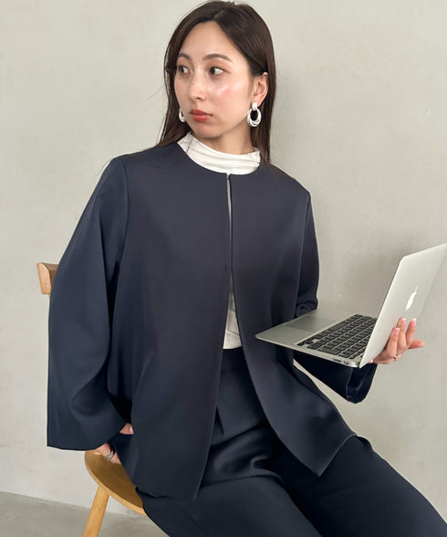 ノーカラージャケット＋パンツ2点SET フォーマルスーツセット | MD2266009 | ネイビー