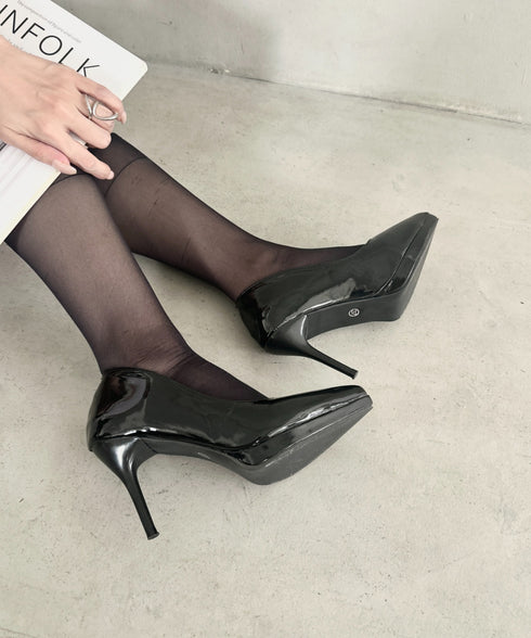 エナメルシンプル9cmヒール パンプス | MD3266032 | ブラック