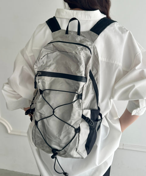 コンパクトサイズ ポーチ収納ナイロン軽量バックパックリュック | MD1266036 | グレー