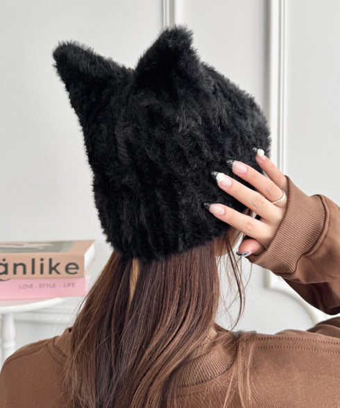 猫耳シャギーニットキャップ | SL5264007 | ブラック