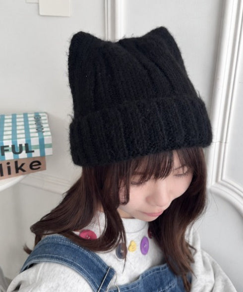 モチモチ猫耳ニットキャップ | SL5266034 | ブラック