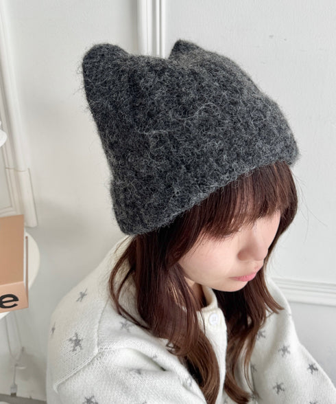 モチモチ猫耳ニットキャップ | SL5266034 | チャコールグレー
