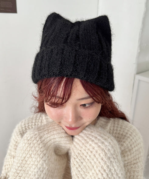 モチモチ猫耳ニットキャップ | SL5266034 | ブラック
