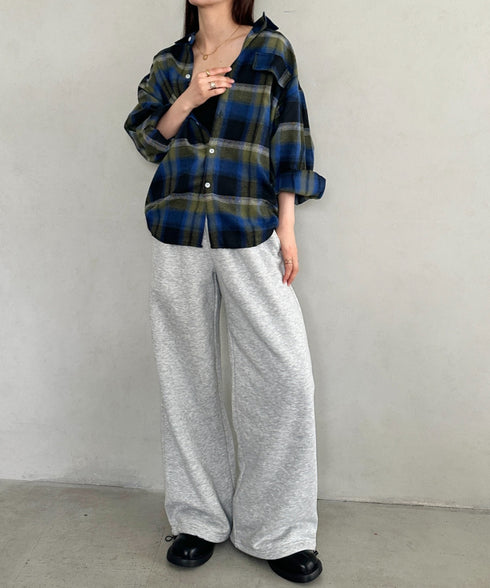 ビックシルエットメンズライクチェックシャツ | MD2266043 | ネイビー