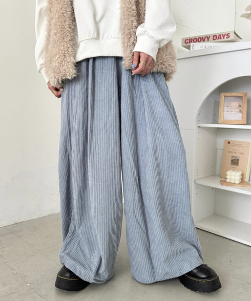 ヘビーワイドコーデュロイパンツ | SL2264016 | サックスブルー